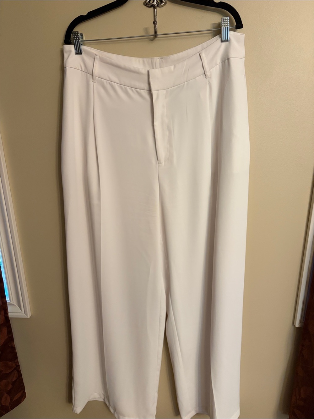 INC International Concepts White Wide-Leg Dress Pants